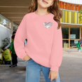 thumbnail image 2 of KAUOD Girls Cotton Crew Neck Sweatshirts Cute Heart Print Ribbed Cuffs Pullover Sweater Teen Kids Long Sleeve Shirt Tops, 2 of 6
