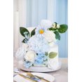 thumbnail image 4 of Piklado Caja Combinada De Flores Artificiales, Juego De Flores Artificiales, Hojas Sueltas Y Tallos, Ramo De Centro De Boda, Novia, Boda, Baby Shower (Azul Claro Fresco), 4 of 5
