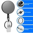 thumbnail image 4 of 3 Pcs Heavy Duty Badge Reels Retractable Badge Holder, Metal Retractable Keychain Badge Reel ID Badge Holder Retractable with Belt Clip Key Ring for Key Name Card Holder, 4 of 7