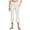 White, variant on PMVFHDE Women High Waist Straight Leg Yoga Pants For Women Athletic Workout Crop Leggings 21 Inch Black,L
