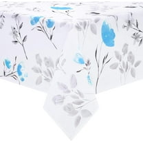 Floral Tablecloth 60x120 Inch Rectangle, Flower Decoration Table Cloth for Spring Summer, Waterproof Fabric Wrinkle Free Table Cover for Kitchen, Dining Room, Party, Picnic, Camping, Yellow