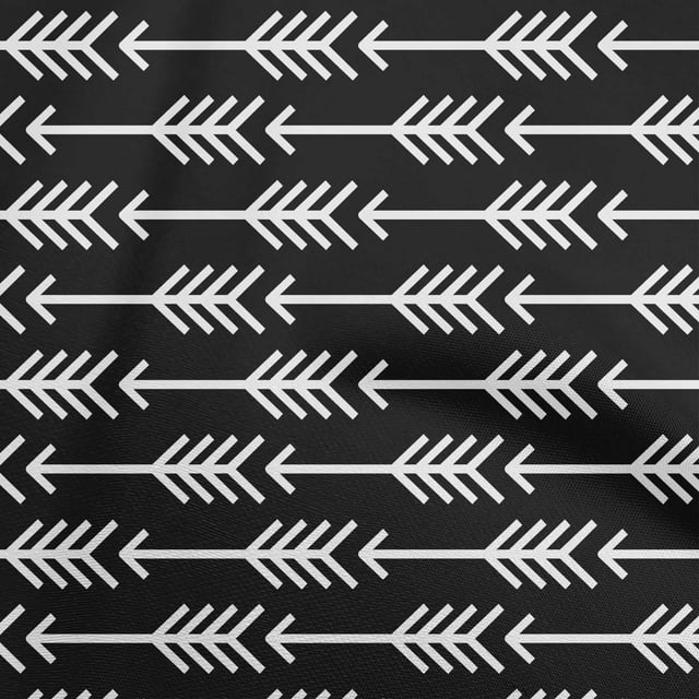 oneOone Polyester Spandex Black Fabric Arow Craft Projects Decor Fabric Printed By The Yard 56 Inch Wide