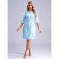 thumbnail image 2 of Zaldita Plus Size Elegant Dresses for Women Embroidery Lace Cocktail Party Bodycon Midi Dress Sky Blue XXL, 2 of 7