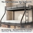 thumbnail image 6 of Kdymod Twin XL over Queen Metal Bunk Bed Set with Stairs & Storage, Heavy Duty Queen Bunk Bed Frame for Adults & Teens, Includes 6" Memory Foam Mattresses, No Box Spring Needed, Black, 6 of 10
