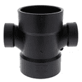 thumbnail image 3 of (2 PCS).     2x2x1.5x1.5 Inch Double Sanitary Tee Reducing, ABS Fitting, 3 of 5