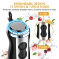 thumbnail image 5 of Acekool 800W Immersion Hand Blender, 12 Speed 5-in-1 Stainless Steel Stick Blender with Turbo Mode, 600ML Beaker, Milk Frother, Egg Whisk for Puree In, 5 of 5