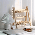 thumbnail image 4 of Wooden Storage Rack, 2-Layer Desktop Storage Rack, Ladder-Shaped Desk Display Rack, Desktop  Storage Rack, 4 of 7