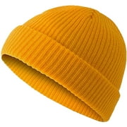 Beanie Hats for Men Women Knit Cuffed Cap Autumn Winter Solid Color Warm Cozy Ski Skully Stocking Cap Knitted Beanies