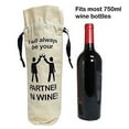 thumbnail image 2 of Drawstring Ribbon Winebag, 5.375 inches x 14 inches, Partners, 2 of 5