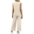 thumbnail image 4 of GXIPO 2 Piece Summer Sets for Women – Casual Wide Leg Crop Pants Lounge Wear Beige M, 4 of 6