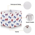 thumbnail image 3 of Foldable Fabric Storage Bin Home Cubes Clothing Organizer Bins Large Collapsible Box Basket for Home Organizer Red and Blue Stripe Bows, 3 of 8