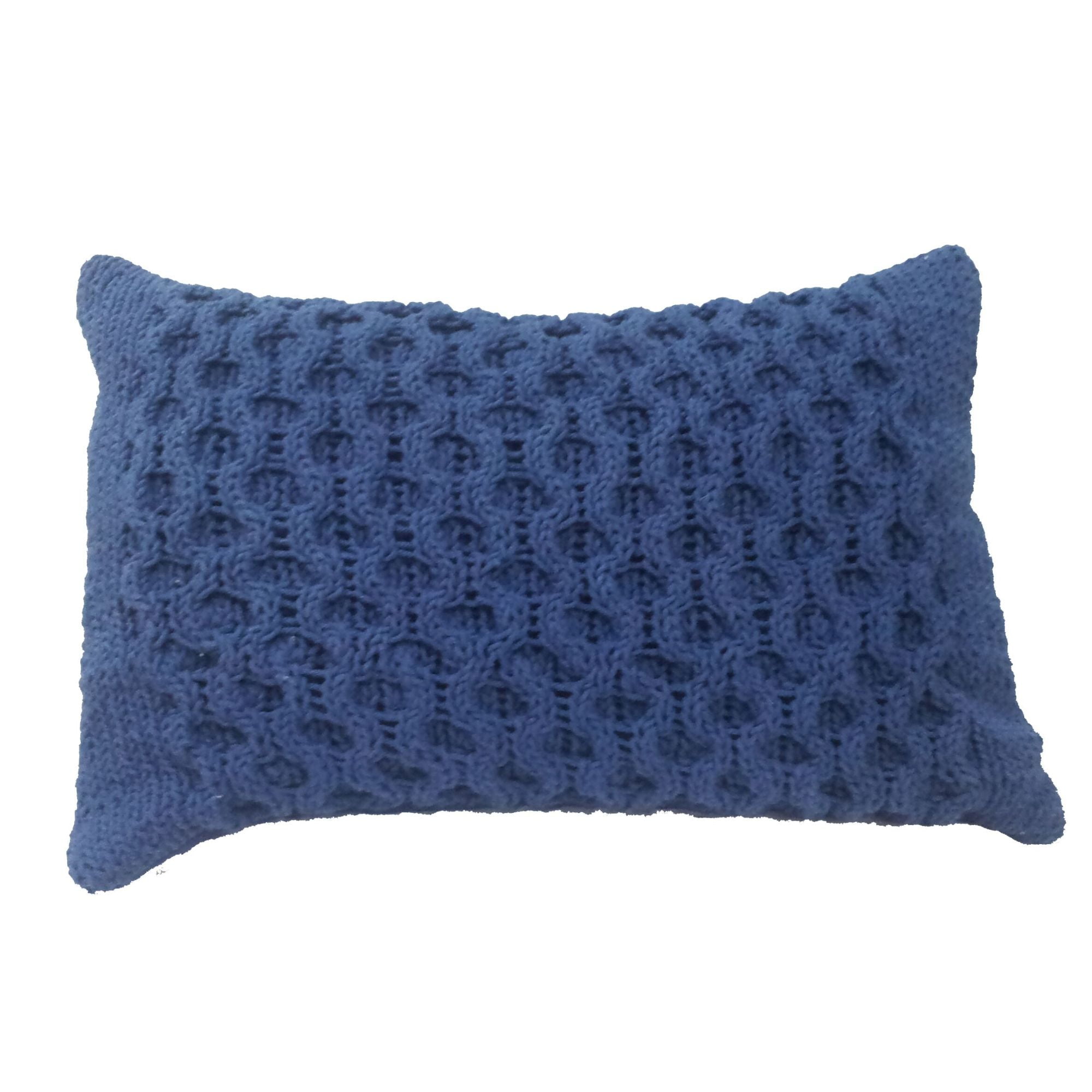 20" Navy Blue Cable Knit Rectangular Throw Pillow Walmart