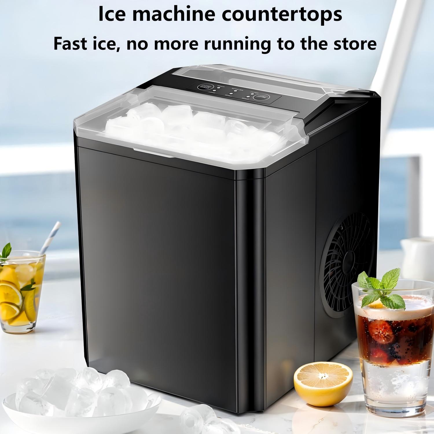 Atilioo Countertop Ice Maker, 26Lbs/24H, 9 Ice in 6 Mins, Portable Ice Machine with Self-Cleaning, Saving Energy, for Home/Party/Camping/RV, Black