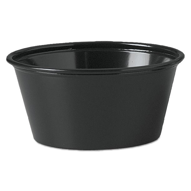 Solo Cup Company Black 3.25 oz. Plastic Souffle Portion Cups, 2500