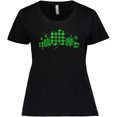 thumbnail image 3 of Inktastic St. Patrick's Day Clovers in Plaid Women's Plus Size T-Shirt, 3 of 5