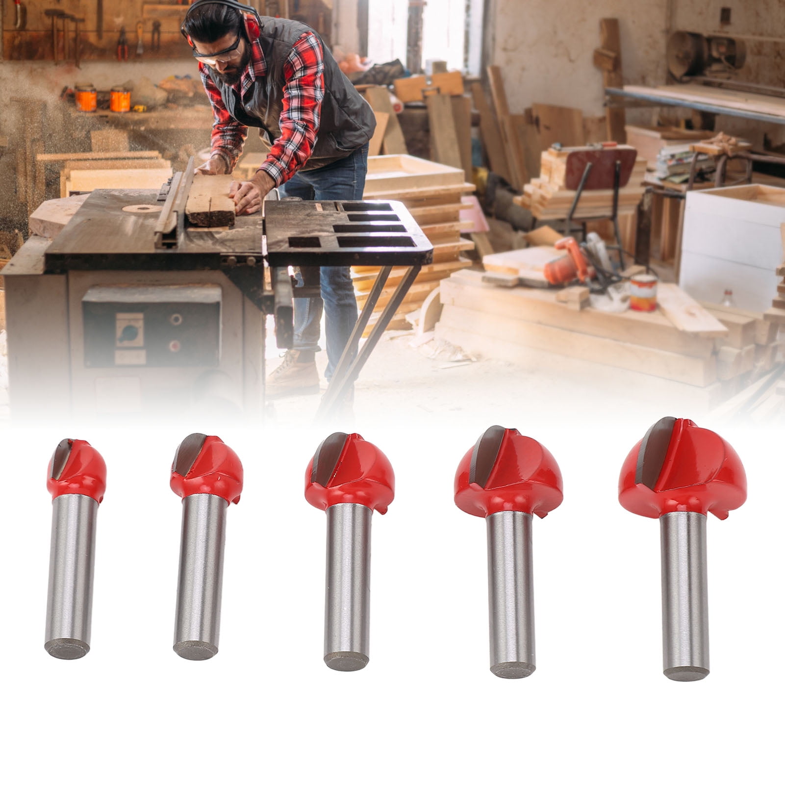 Round Nose Router Bit, Core Box Router Bit 8mm Shank Smoothly For