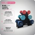 thumbnail image 2 of HolaHatha 3, 5, and 8 Pound Dumbbell Hand Weight Set with Storage Rack, 2 of 12