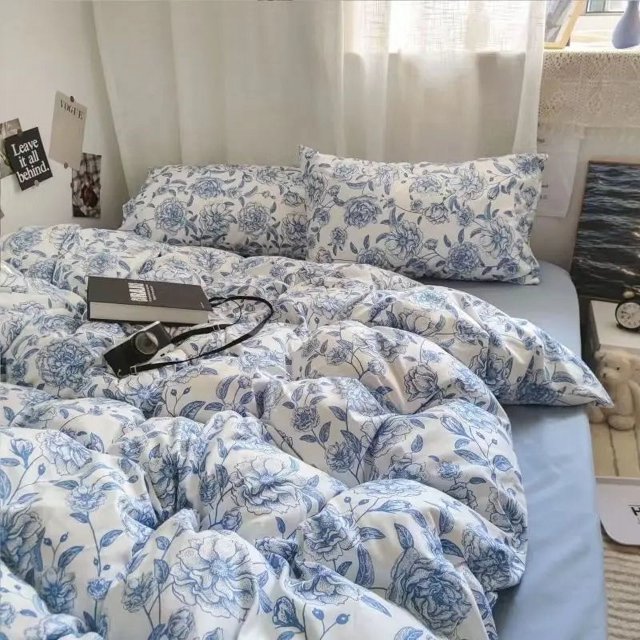 Juego de cama Floral Azul