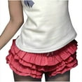 thumbnail image 4 of qolati Women Lace Shorts Ruffle Bloomers Y2k Layered Frill Bottoms Cute Fluffy Mini Shorts Pettipants, 4 of 4