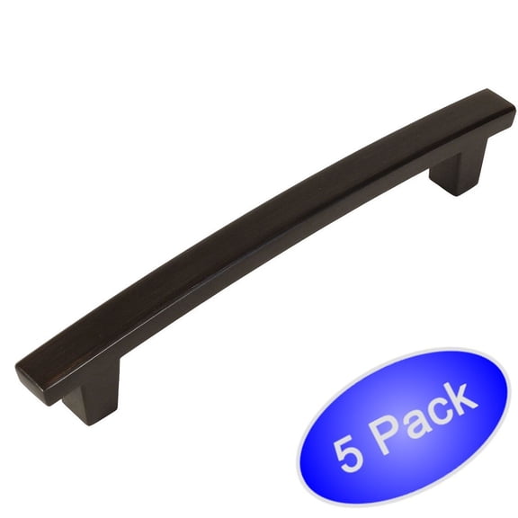 Cosmas 5238ORB Oil Rubbed Bronze Contemporary Cabinet Hardware Handle Pull - 4" Hole Centers - 5 Pack