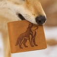 thumbnail image 3 of MARSHAL Wolf Design Men's Vintage Leather RFID Blocking Bifold Wallet for Hunters & Outdoorsmen Tan, 3 of 9