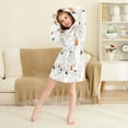 thumbnail image 3 of FORMRS Niños Bathrobe Unisex Hooded Robe Soft Plush Pajamas Sleepwear, Size 2-3T, Ghost Design, 3 of 7