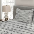 thumbnail image 2 of Ambesonne Rustic Home Quilted Coverlet 3 Pcs, Parquet Wood Retro, King Size, Taupe Grey, 2 of 4