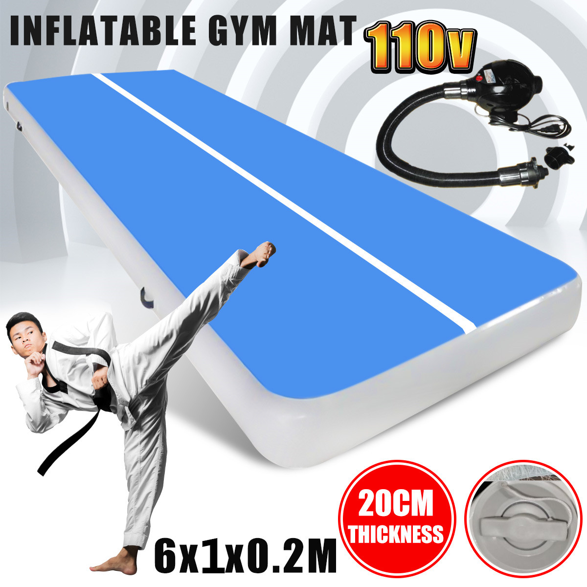 Inflatable Gym Mat Tumbling Gymnastics Training Tumbling Mats Air Floor