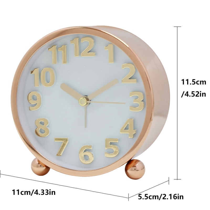 4-inch luxury metal quartz alarm clock; Luminous desk clock, creative big digital clock face, Christmas holiday gift, no battery