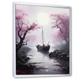 thumbnail image 2 of Designart "Enigmatic Voyage of the Pirate Ship II" Coastal Framed Wall Art - Coastal Purple Coastal Boat Hallway Framed Wall Art Decor, 2 of 6