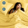 thumbnail image 5 of Bare Home Premium 1800 Collection 4-Piece Bed Sheet Set, King, Lemon Drop, 5 of 11