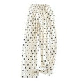 thumbnail image 2 of Jjayotai Women's Pajamas, Viscose Pants, Comfortable Loose Home Pant, Polka Dot Thin Bottoms with Pockets Black XXL, 2 of 8