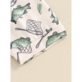 thumbnail image 5 of Suealasg Toddler Boys Clothes 6M 1T 2T 3T Short Sleeve Letter Print T-Shirt Tops and Fish Print Shorts Sets 2Pcs Baby Summer Outfits, 5 of 6