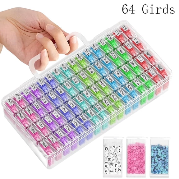 ARTDOT Diamond Painting Storage Containers, Portable Bead Storage Organizer 28 Gird Diamond Painting Accessories