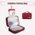 thumbnail image 2 of Unique Bargains Travel Toiletry Bag Hanging Makeup Bag with Compartments Water-resistant Foldable Red, 2 of 7