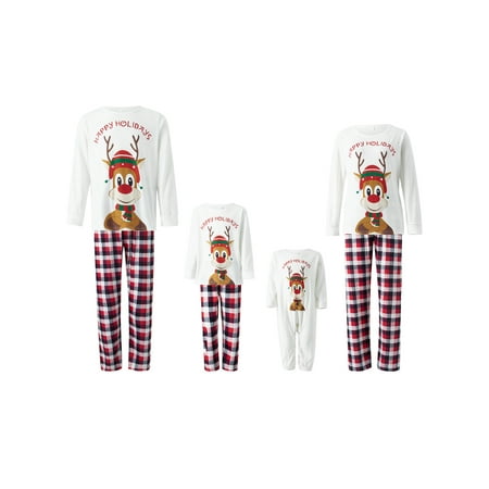 

Coduop Christmas Pajamas for Family Holiday Sleepwear Elk Xmas Jammies for Couples Kids