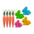thumbnail image 4 of Clearance Under $5!Yyuenw 4 Pcs Easte Carrot and 4 Pcs Easter Bunny Mini Fuzzy Easter Bunny Rabbits Figurines Fairy Garden Animal Moss Covered Cake Topper for Spring, Easter Decorations, 4 of 4