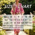 thumbnail image 6 of Morttic Women's Bohemian V-Neck Long Sleeve Floral Print Maxi Dress – Loose Summer Vacation Garden Party Beach Dress Rose Red，XS, 6 of 6