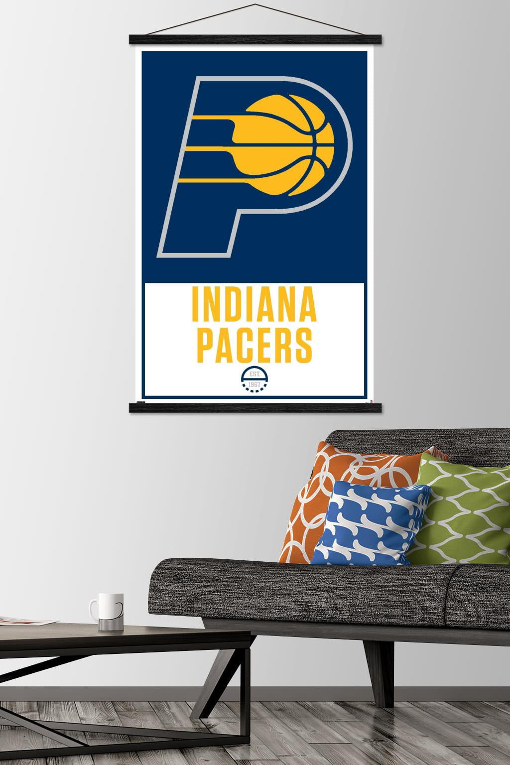 NBA Indiana Pacers - Logo 21 Wall Poster with Magnetic Frame, 22.375" x 34"