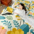 thumbnail image 4 of Castle Fairy Teens Children Yellow Flower 7 Pieces Bedding Comforter Set,Spring Graden Full Bedding Set Lightweight,Chic Flower Fitted Sheet Flat Sheet,Luxury Bedroom Decor, 4 of 8