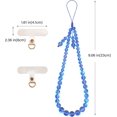 thumbnail image 2 of Correas de muñeca con cuentas de cristal para teléfono, hechas a mano, antipérdida, para colgar el celular (azul), 2 of 9