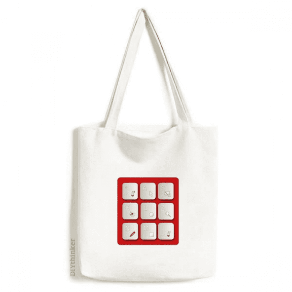 Keyboard Shortcut Letter Design Tote Canvas Bag Shopping Satchel Casual Handbag