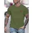 thumbnail image 3 of Camiseta de manga corta con cuello redondo y estampado de toro, informal, holgada, 100 % algodón, para verano para hombre, 3 of 5