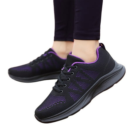 Mepaouo Running Shoes for Women Non Slip Lace Up Sport Sneakers Mesh Breathable Walking Shoes