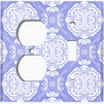 thumbnail image 4 of Metal Light Switch Plate Cover Mandala Purple White Floral Pattern Damask MDL074, 4 of 13