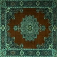 thumbnail image 1 of Ahgly Company Indoor Square Persian Turquoise Blue Traditional Area Rugs, 3' Square, 1 of 4