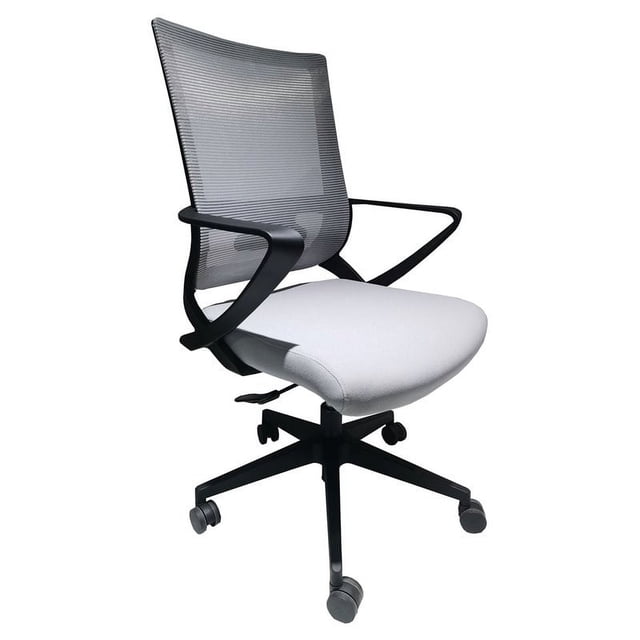 FM Furniture Albury 45" Chaise de Bureau en Plastique Moderne Réglable en Blanc/noir