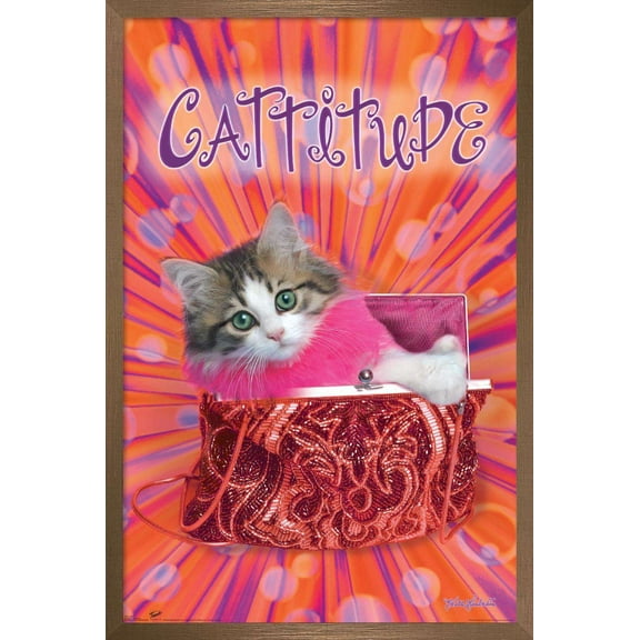 Keith Kimberlin - Cattitude Wall Poster, 22.375" x 34", Framed