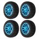 thumbnail image 5 of Neumático De Goma RC, Conducción Suave 4 Piezas / Juego Amortiguación Fuerte 1/10 Neumáticos De Rueda De Automóvil RC Llantas De Aleación De Aluminio Con Textura Profunda ANGGREK Azul, 5 of 8