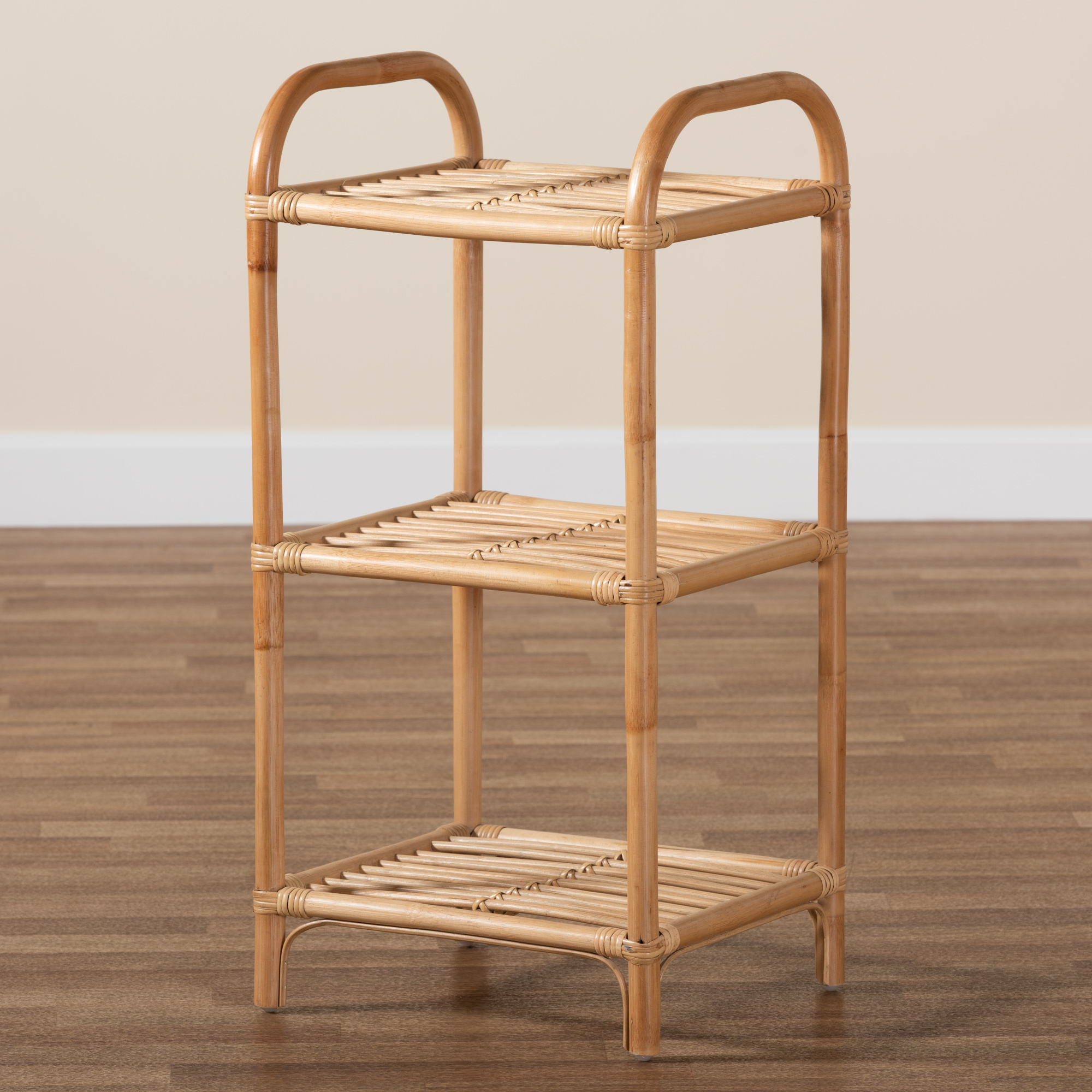 bali & pari Barras Rattan BOHO Display Shelf, Natural Brown